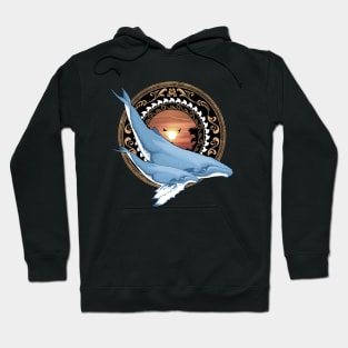 Humpback Whales on Tropical Sunset Hoodie